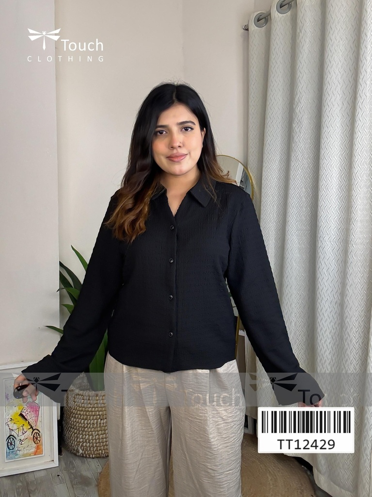 [TT12429] Black Crepe Shirt