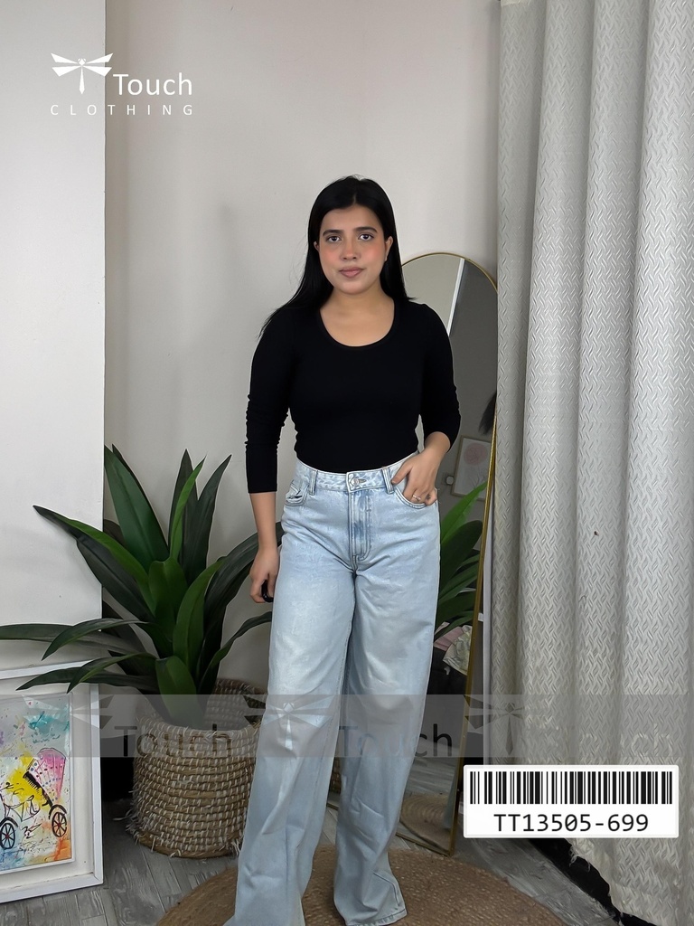 Straight-Leg wash Denim Pant