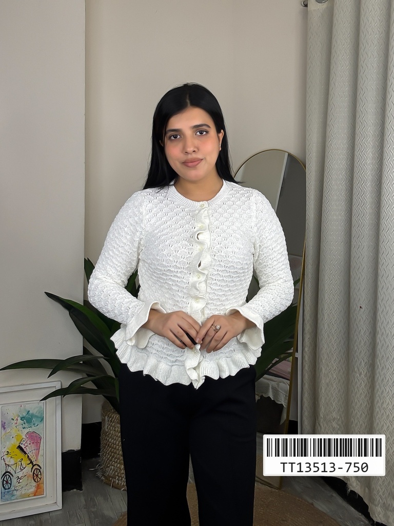 Ruffle Knit Cardigan